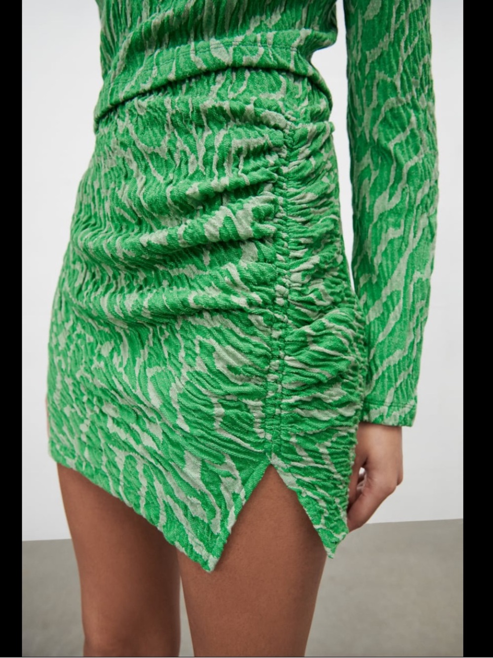JACQUARD RUCHED SKIRT